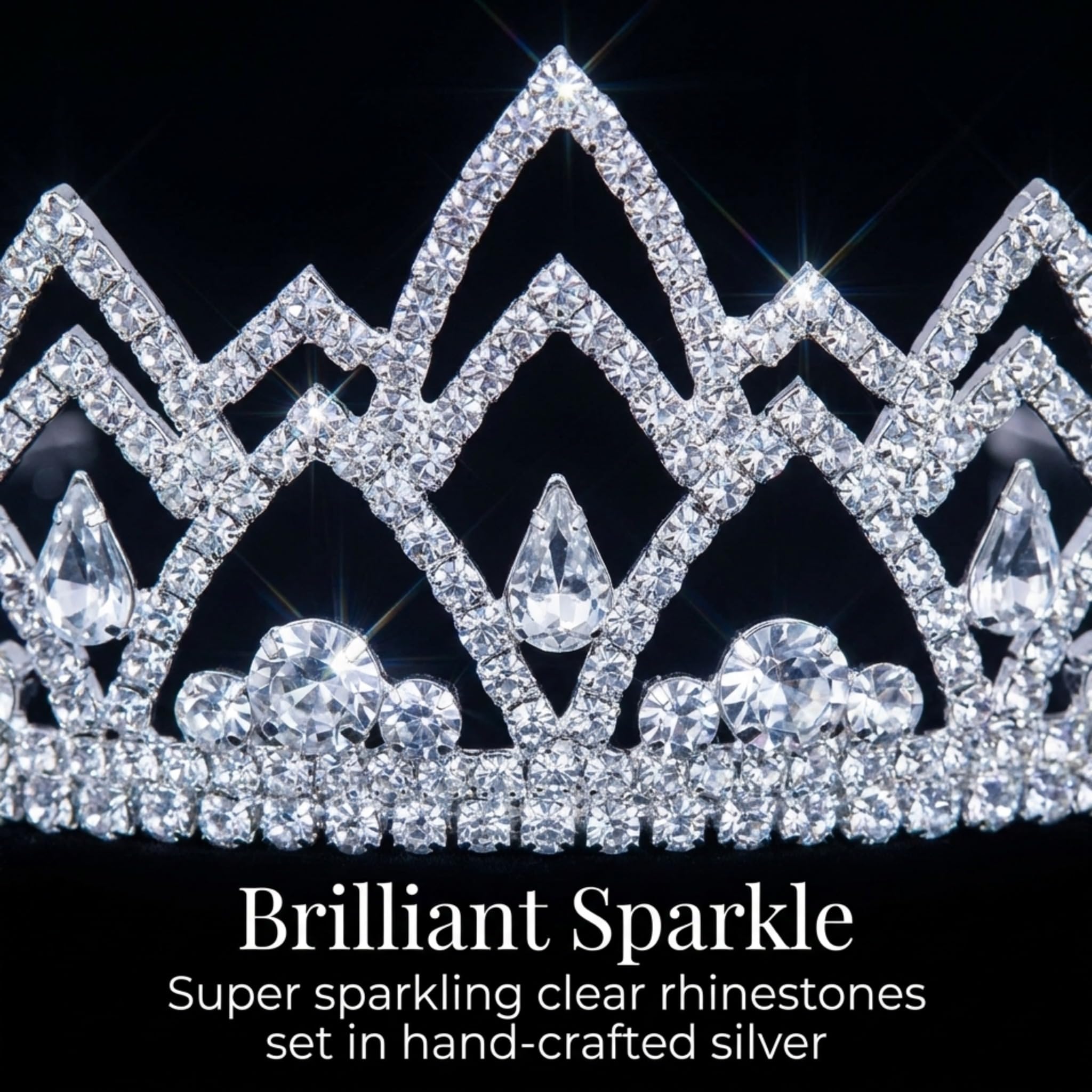 Anderson's Yara Rhinestone Tiara, 2 1/4-Inch Tall Silver Crown with Sparkling Clear Crystals – Adjustable Wedding Tiara for Brides, Prom Queen, Homecoming, Pageants, Sweet 16 & Quinceañera - Image 3