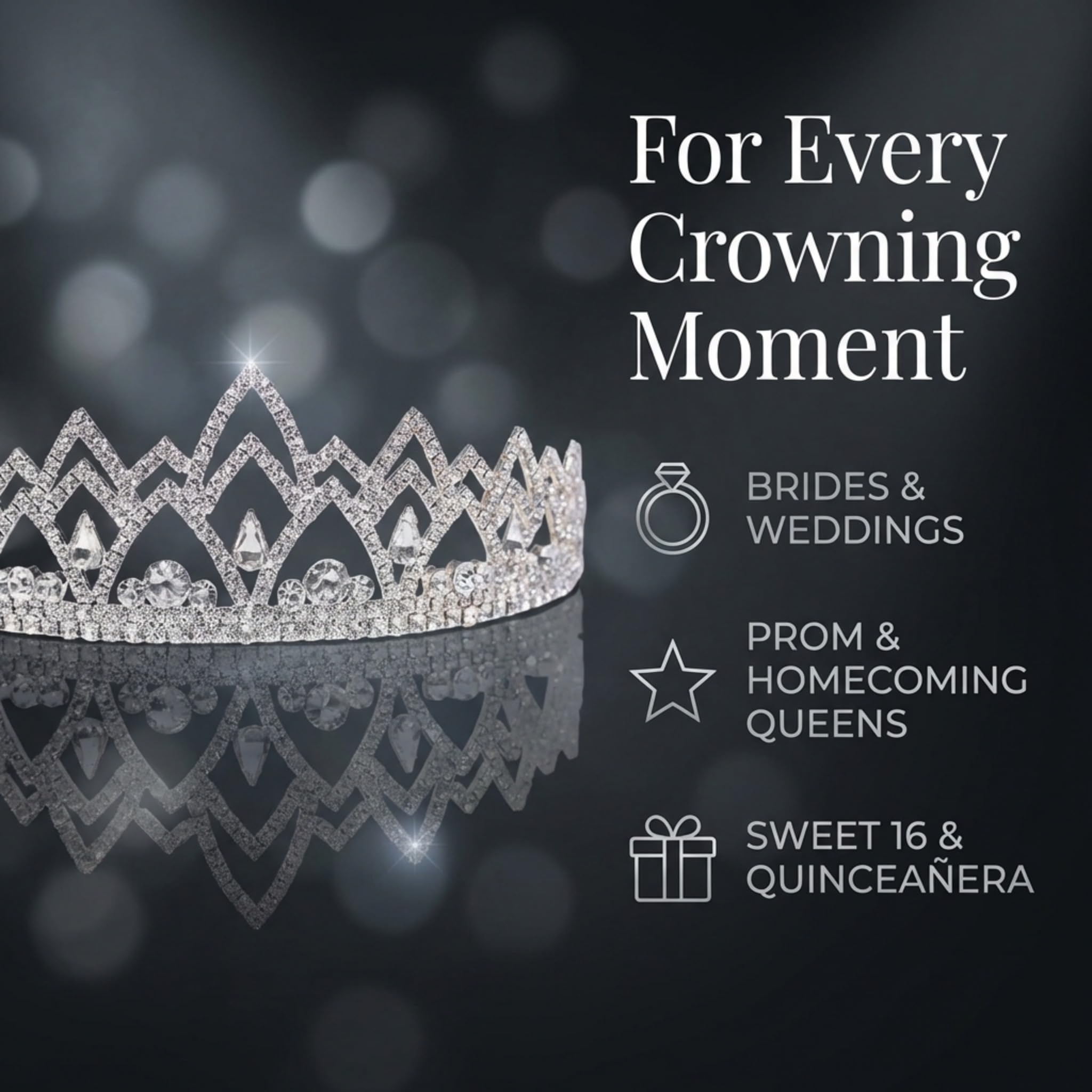 Anderson's Yara Rhinestone Tiara, 2 1/4-Inch Tall Silver Crown with Sparkling Clear Crystals – Adjustable Wedding Tiara for Brides, Prom Queen, Homecoming, Pageants, Sweet 16 & Quinceañera - Image 4