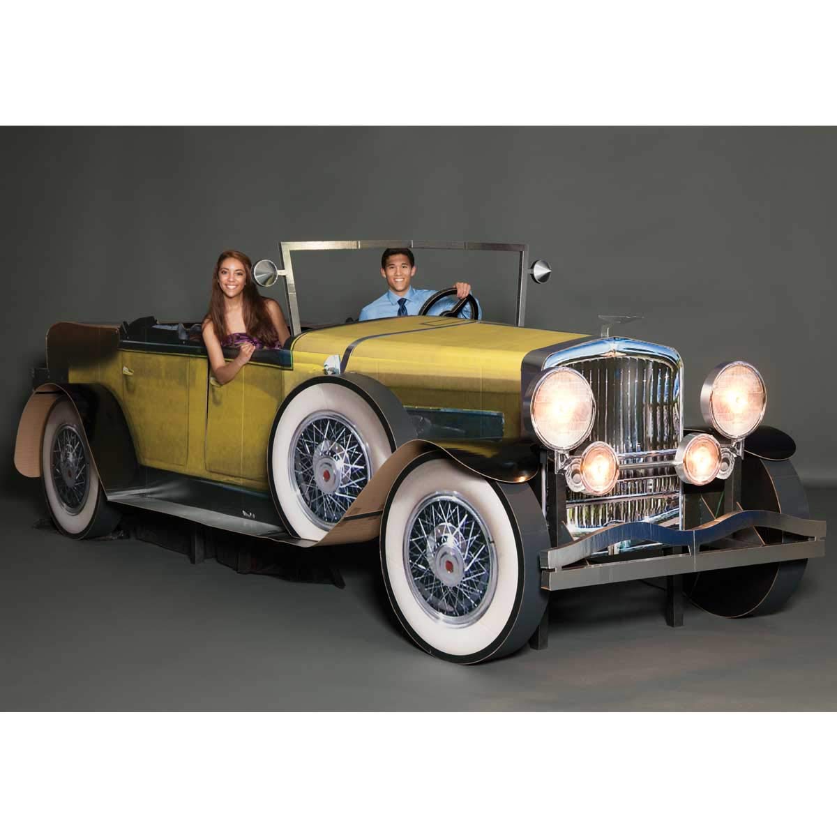 Anderson's Yellow Gatsby Car Photo Prop, Real Working Headlights and Door - Image 4