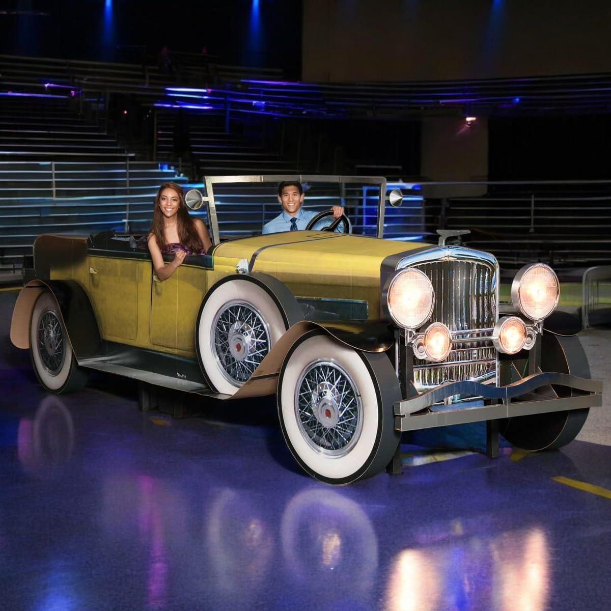 Anderson's Yellow Gatsby Car Photo Prop, Real Working Headlights and Door - Image 5