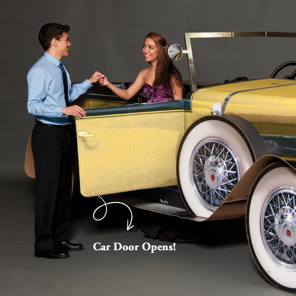 Anderson's Yellow Gatsby Car Photo Prop, Real Working Headlights and Door - Image 6