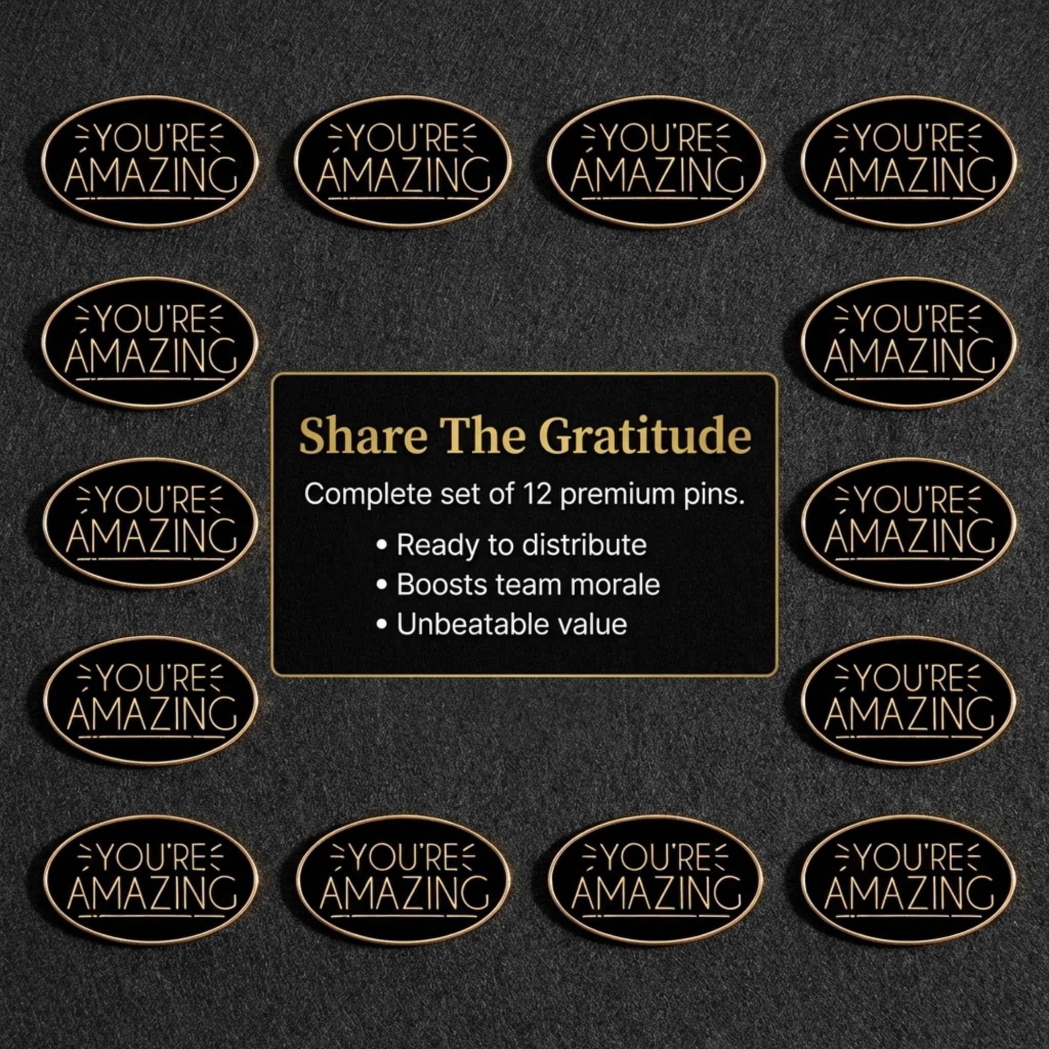 Anderson's You're Amazing Lapel Pin Set, Appreciation Gifts for Teachers, Essential Workers, Volunteers, Staff, Motivational Awards – Set of 12 Recognition Pins - Image 5