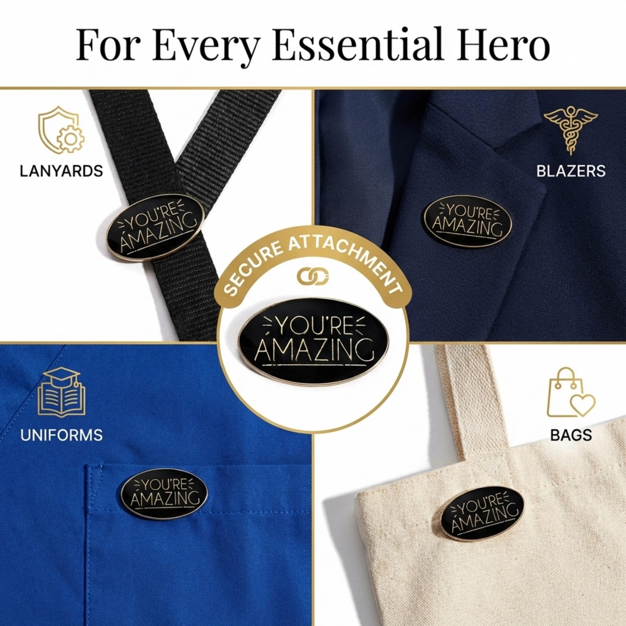 Anderson's You're Amazing Lapel Pin Set, Appreciation Gifts for Teachers, Essential Workers, Volunteers, Staff, Motivational Awards – Set of 12 Recognition Pins - Image 6