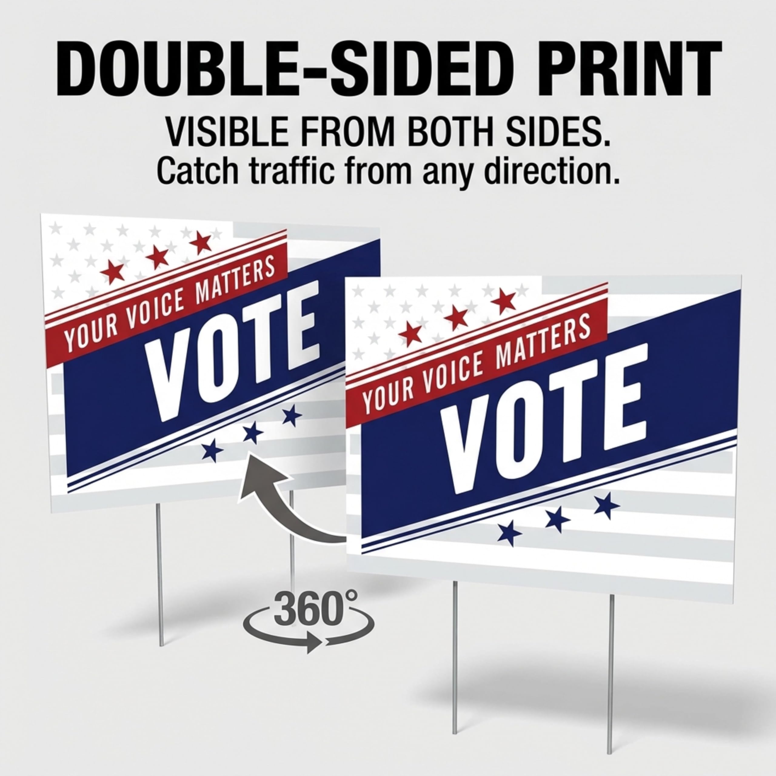 Anderson's Your Voice Matters Red, White, and Blue Yard Sign, 18 Inches x 14 Inches, Lawn Décor, Political Signs - Image 4