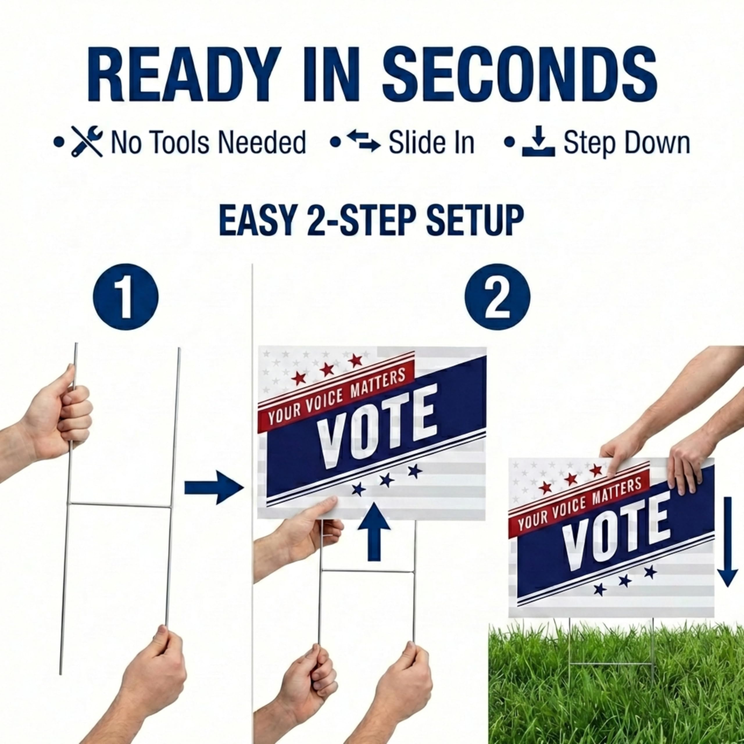 Anderson's Your Voice Matters Red, White, and Blue Yard Sign, 18 Inches x 14 Inches, Lawn Décor, Political Signs - Image 7