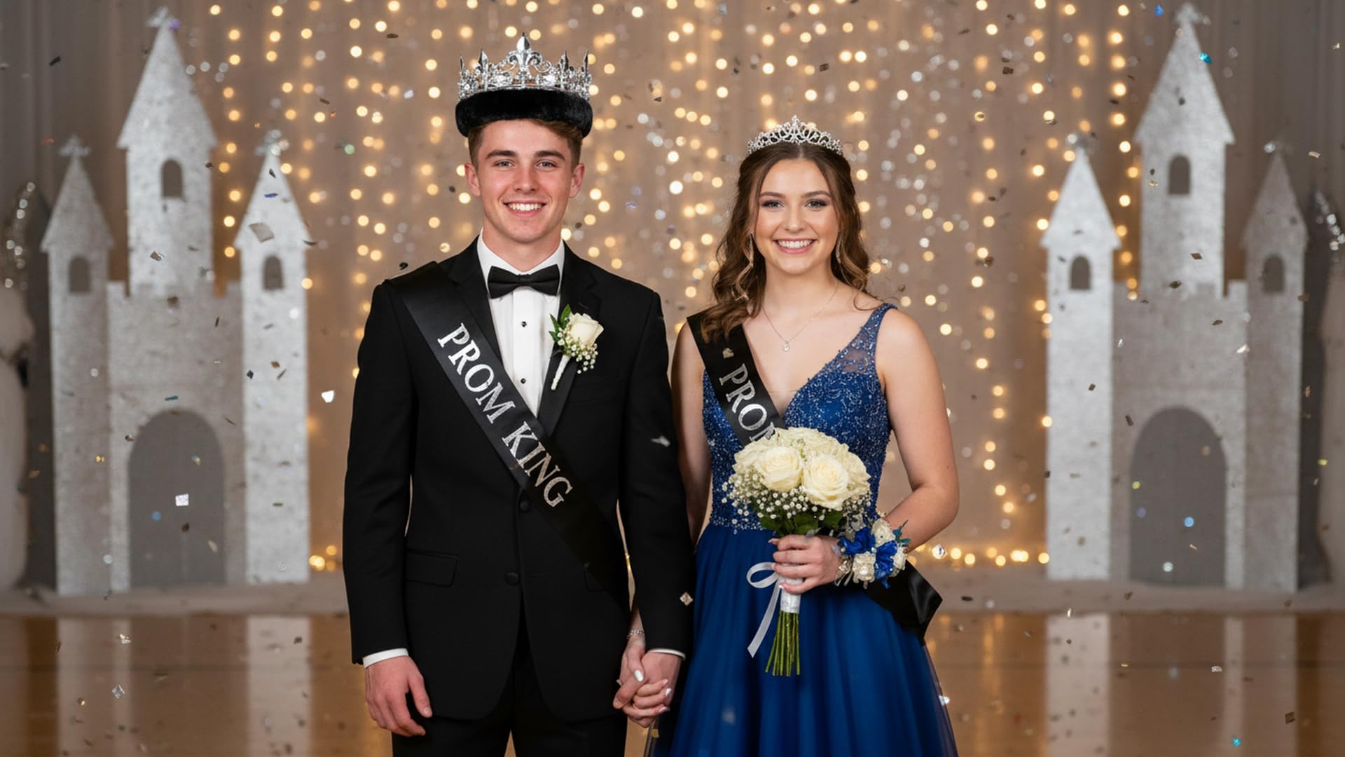 Andersons Silver Fleur-de-Lis Crown with Black Faux Fur, Prom King, Homecoming Queen, Wedding, Quinceañera, Sweet 16, Pageant, Mardi Gras, Medieval Festival, Halloween Costume, Theater, Parade Décor - Image 3