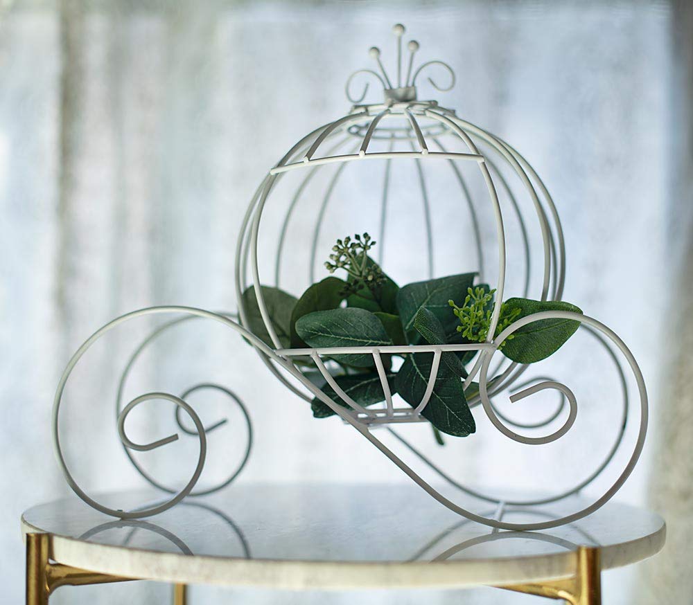 Andersons White Wire Cinderella Coach Centerpiece, Elegant Fairy Tale Wedding, Bridal Shower, Prom, Quinceañera, Anniversary, Sweet 16, Baby Shower, Engagement Party, Gala, Festival Décor, 13.65" - Image 7