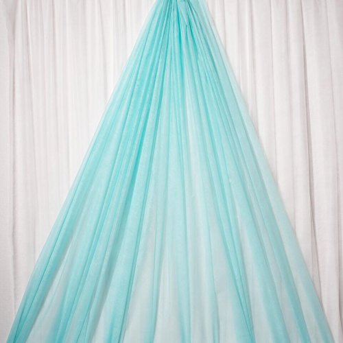 Aqua Flame Retardant Gossamer Fabric Roll, 59 Inches x 25 Yard, Sheer Fabric for Wedding Decorations, Baby Shower, Gender Reveal, Prom, Homecoming, Event Photo Backdrops, Drapes - Image 2