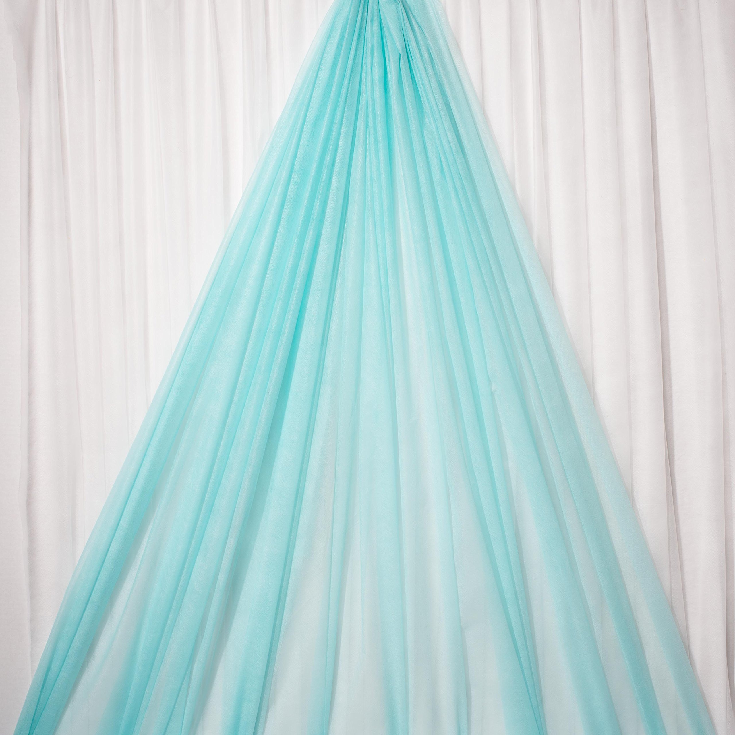 Aqua Flame Retardant Gossamer Fabric Roll, 59 Inches x 50 Yard, Sheer Fabric for Wedding Decorations, Baby Shower, Gender Reveal, Prom, Homecoming, Event Photo Backdrops, Drapes - Image 2