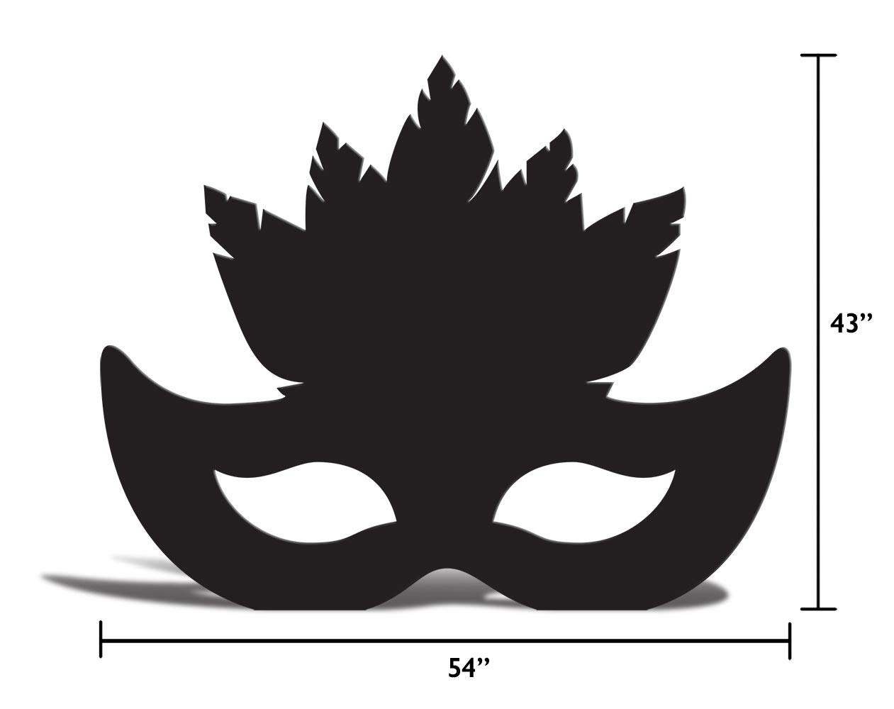 Black Feather Mask Cardboard Standup Party Decoration - Image 9