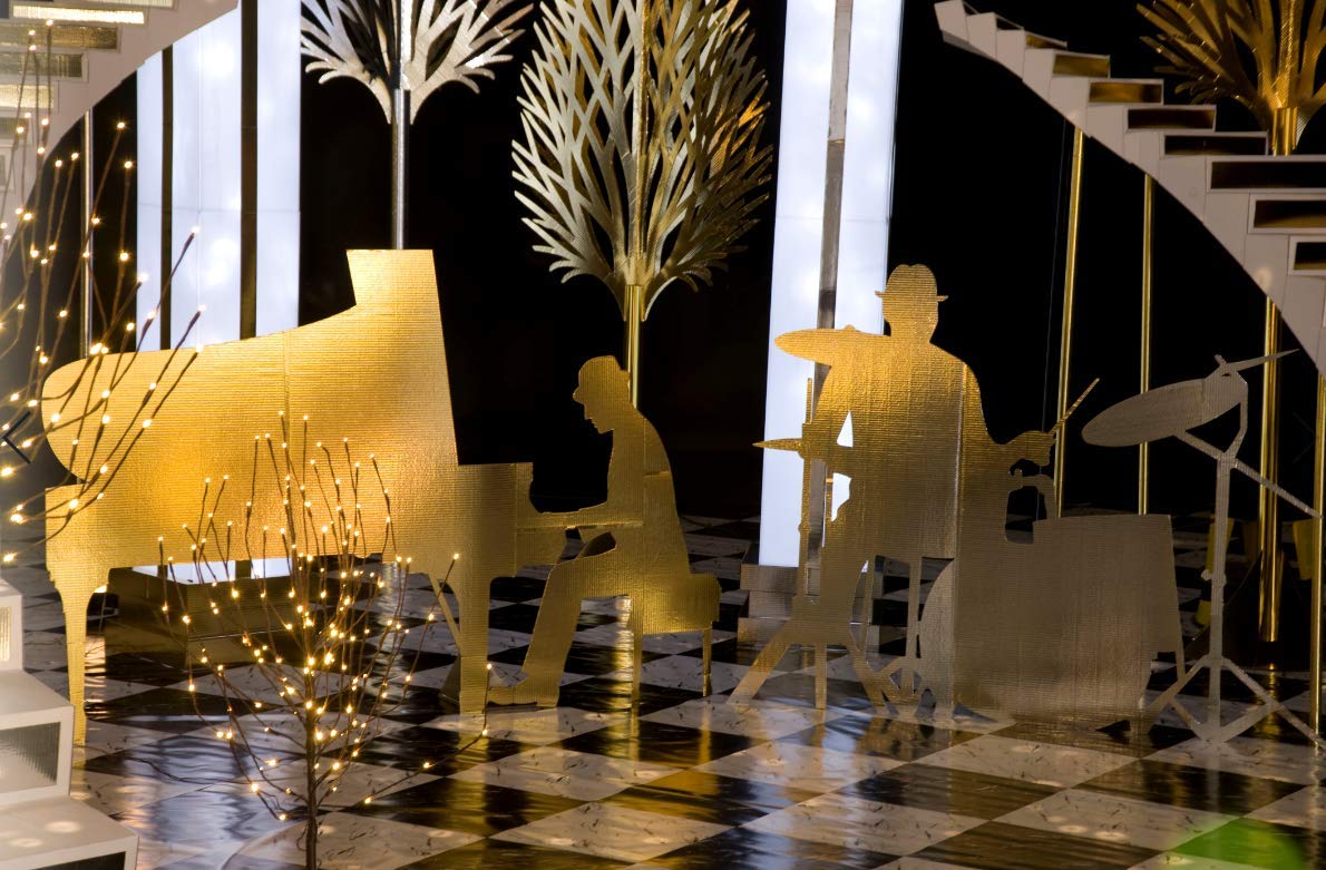 Black Piano Man Silhouette Life Size Cardboard Standup - Image 3