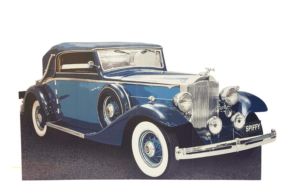 Blue Classic Car Life-Size Cutout 1920s Event Decoration