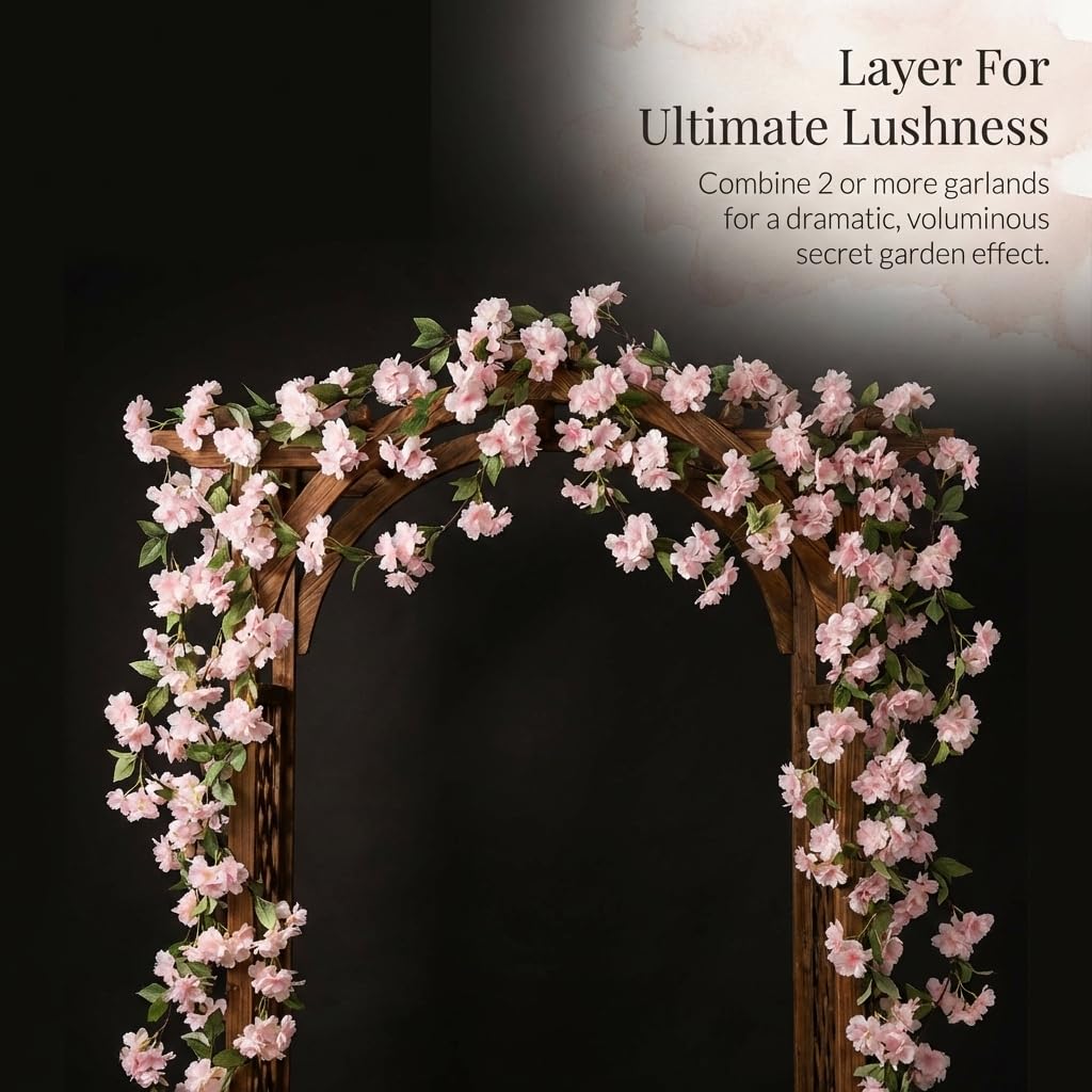 Blush Pink Blossom Artificial Flower Garland - 68 inches - Image 5