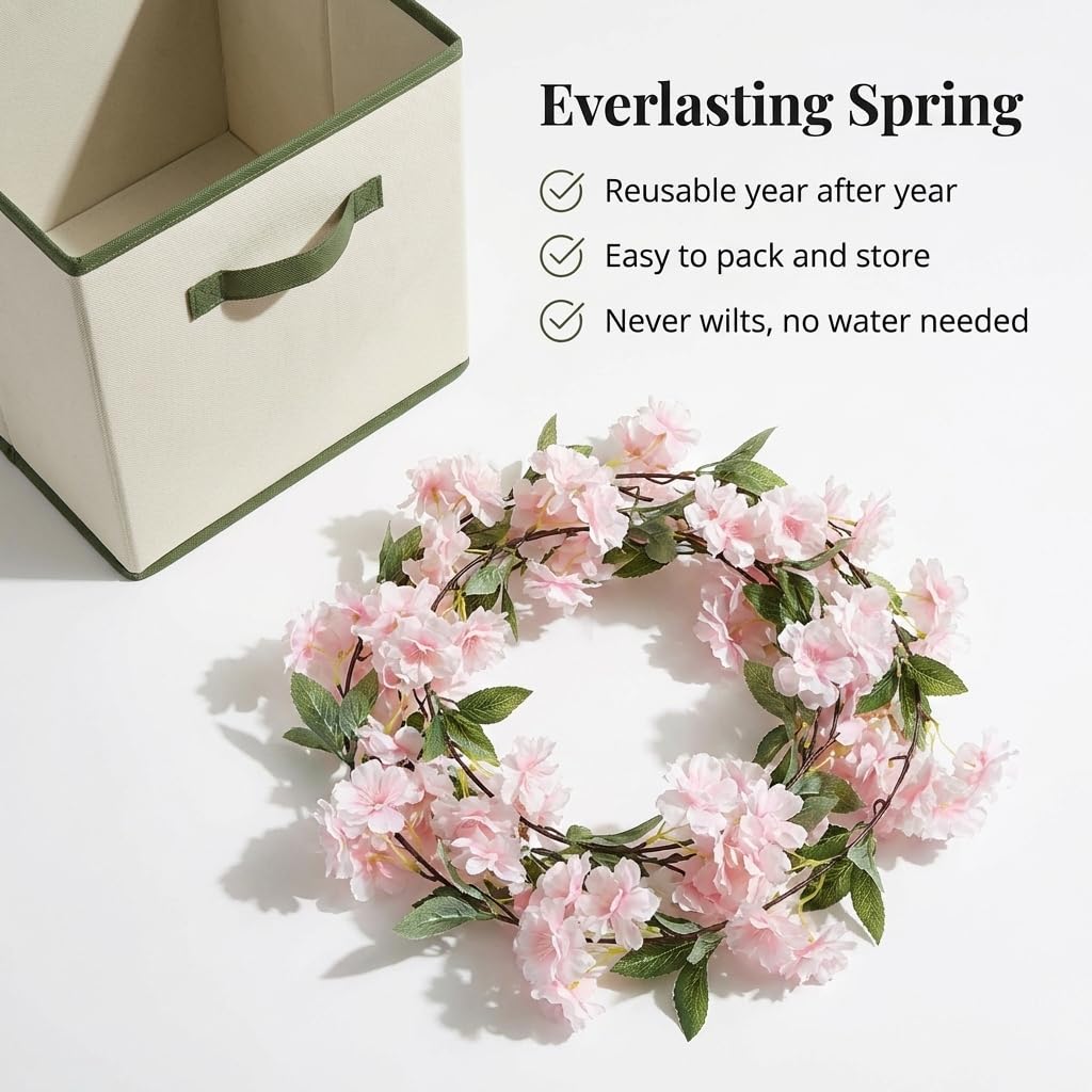 Blush Pink Blossom Artificial Flower Garland - 68 inches - Image 8