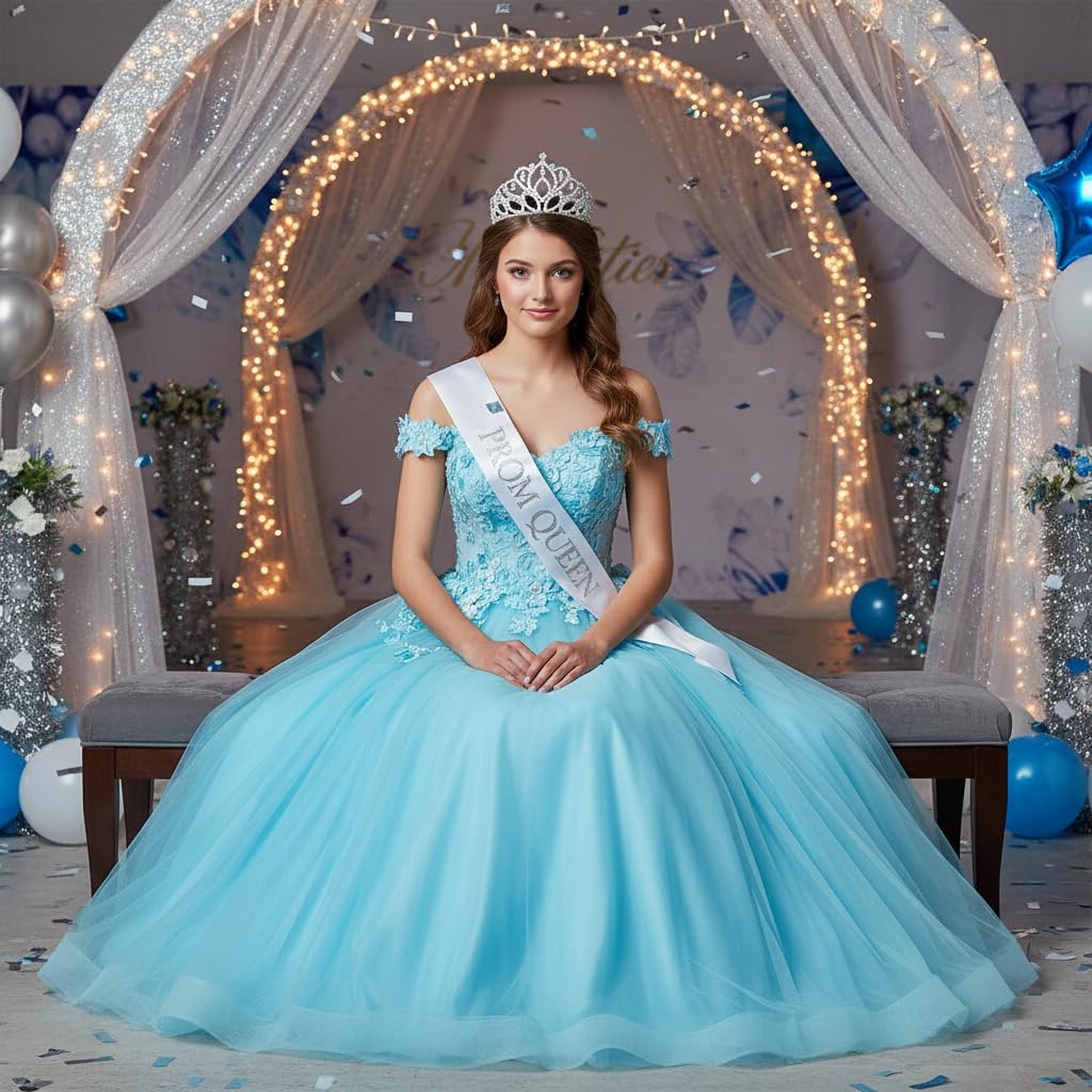 Crushed Satin King Crown and Mirabella Queen Tiara Royalty Set - Image 4