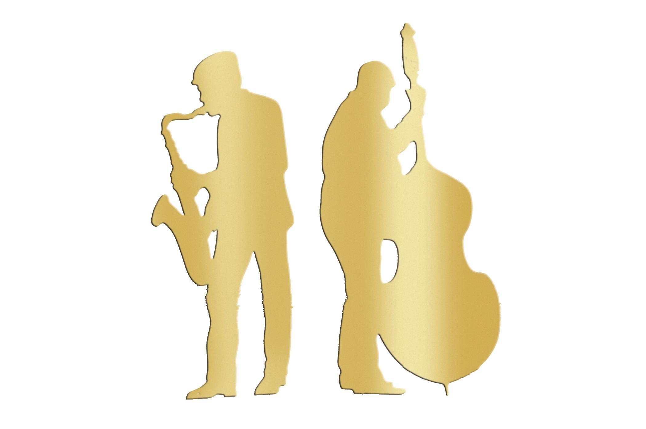 Gold Sax and Bass Players Life Size Cardboard Standup
