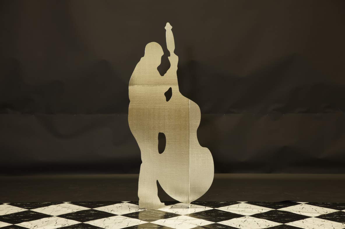 Gold Sax and Bass Players Life Size Cardboard Standup - Image 3