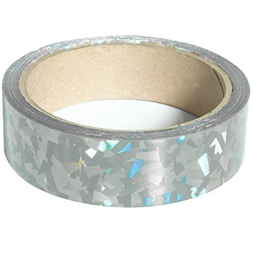 JTQJTQ Silver Diamond Holographic Streamer Roll, 1 Inch x 100 Feet c - Image 9