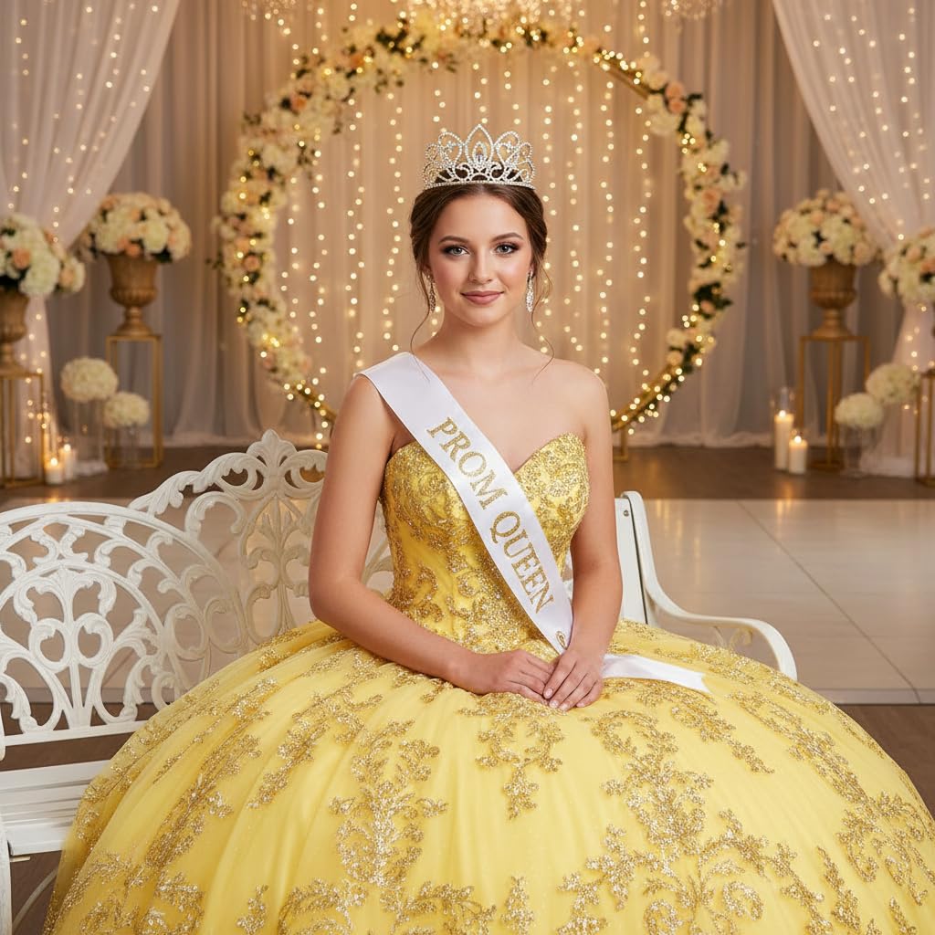 Metallic Crown and Gold Adela Queen Tiara Royalty Set - Image 3