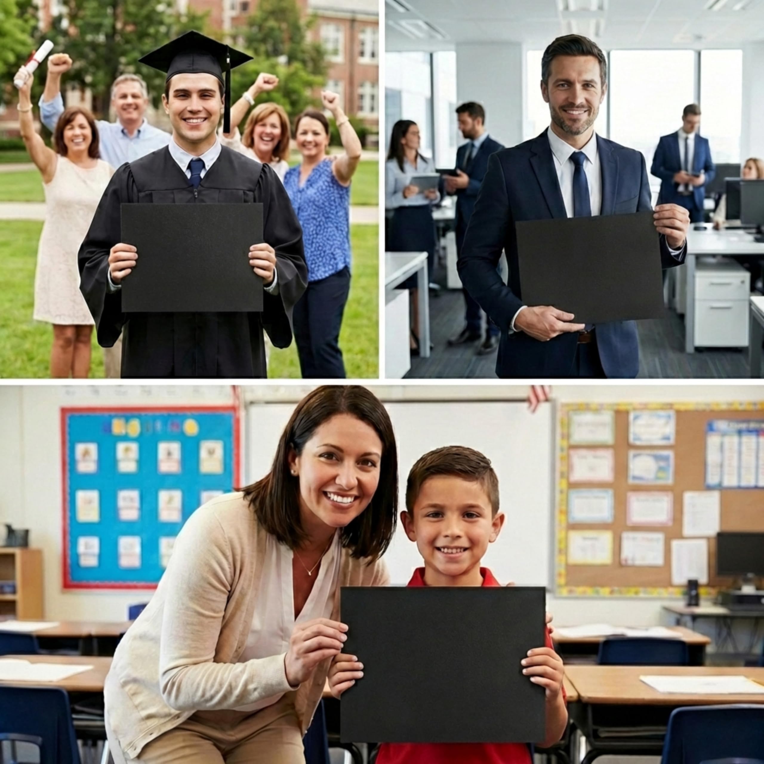 PaperDirect Black Certificate Jackets, 80lb Cardstock, 9.5" x 12" Presentation Holders, Solid Black Document Covers, Graduation, School Recognition, Staff & Volunteer Certificates, Box of 50 - Image 3