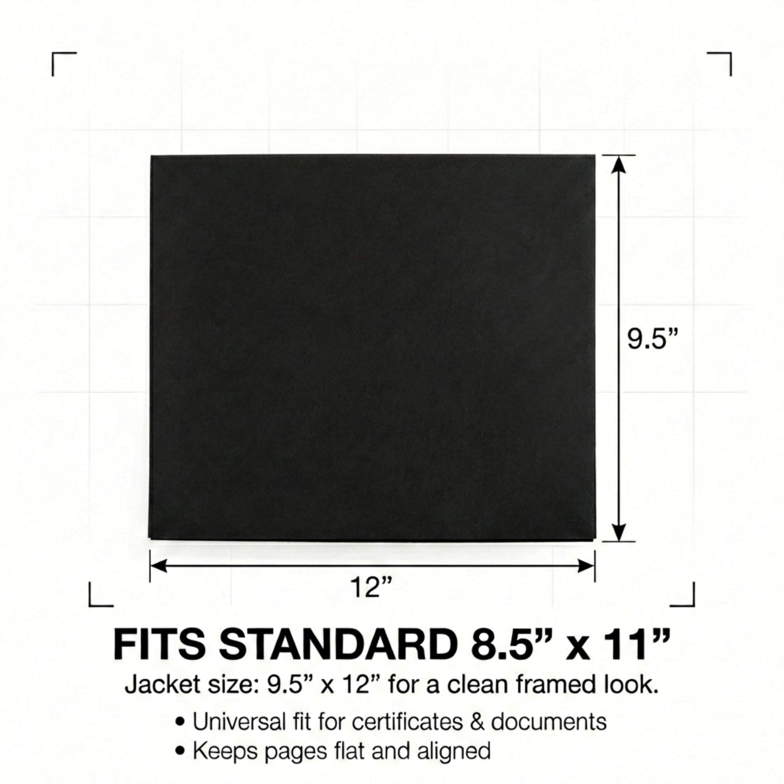 PaperDirect Black Certificate Jackets, 80lb Cardstock, 9.5" x 12" Presentation Holders, Solid Black Document Covers, Graduation, School Recognition, Staff & Volunteer Certificates, Box of 50 - Image 7