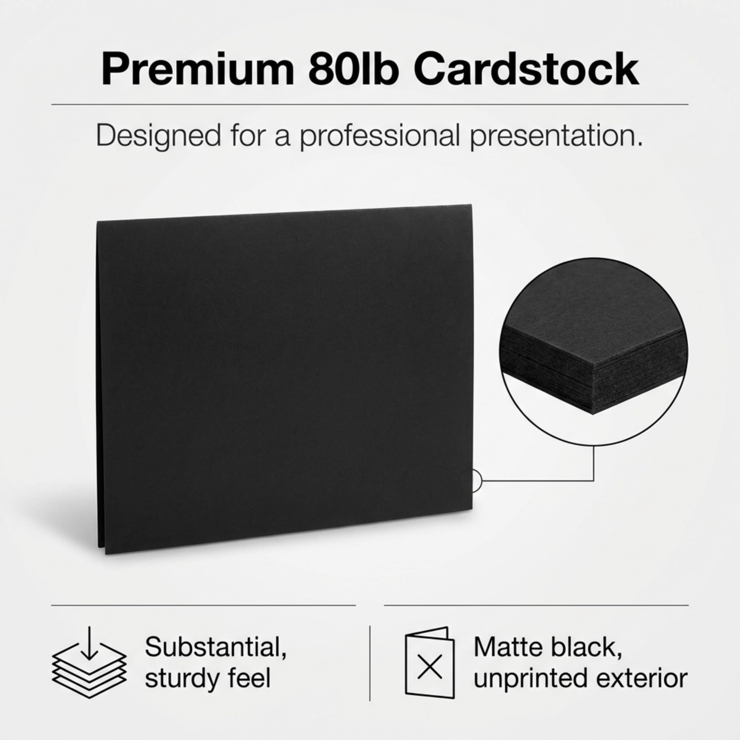 PaperDirect Black Certificate Jackets, 80lb Cardstock, 9.5" x 12" Presentation Holders, Solid Black Document Covers, Graduation, School Recognition, Staff & Volunteer Certificates, Box of 50 - Image 8