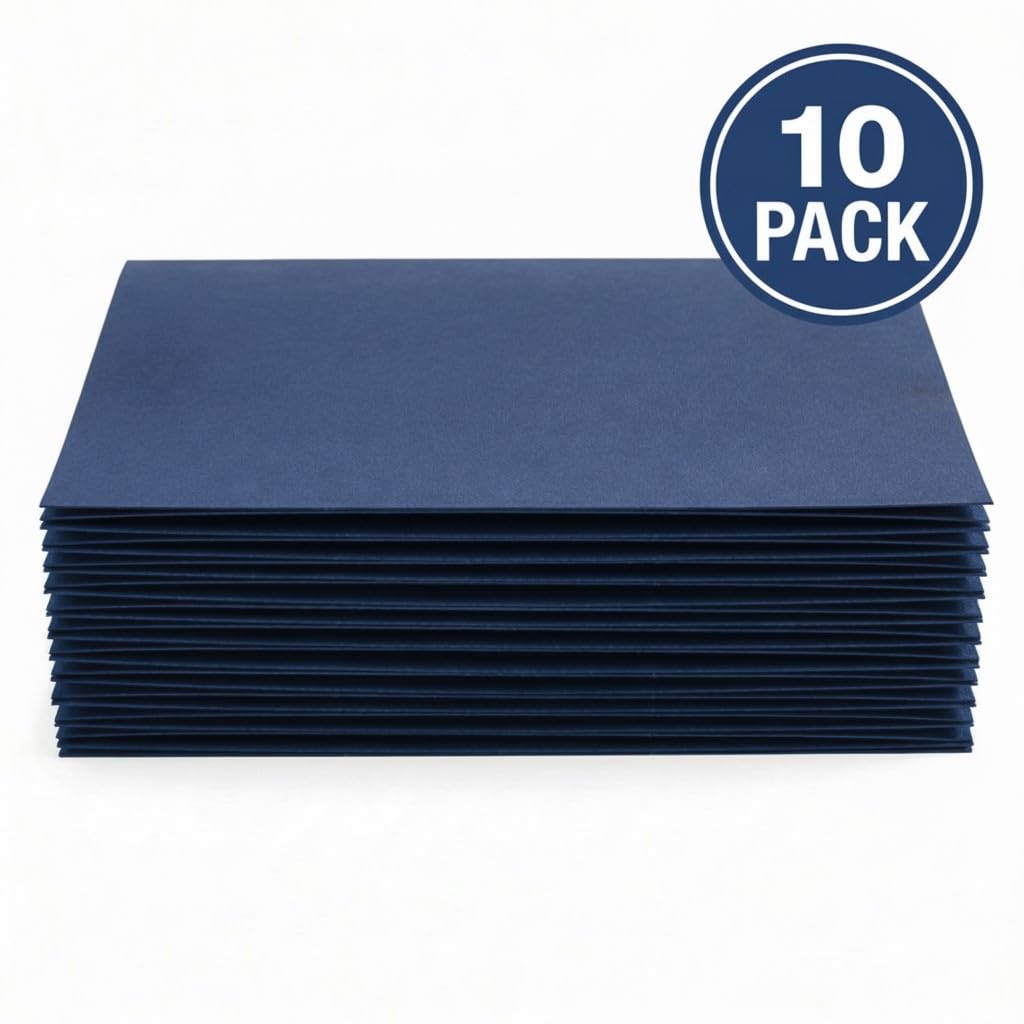 PaperDirect Blue Certificate Jackets, 80lb Cardstock, 9.5" x 12" Presentation Holders, Solid Blue Document Covers, Graduation, School Recognition, Staff & Volunteer Certificates, Box of 10 - Image 3