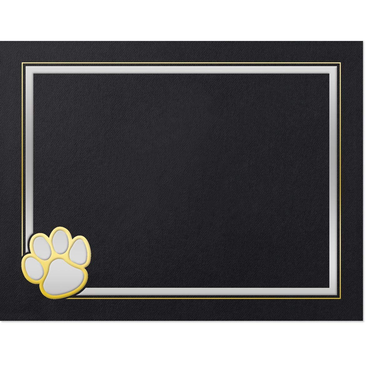 PaperDirect Paw Mascot Emblem Certificate Jackets, 9 Inches x 12 Inches Folded, Black with Gold Foil, Certificate Cover for School, Work, Diplomas, Graduation & Awards, Certificate Holder, 10 Count