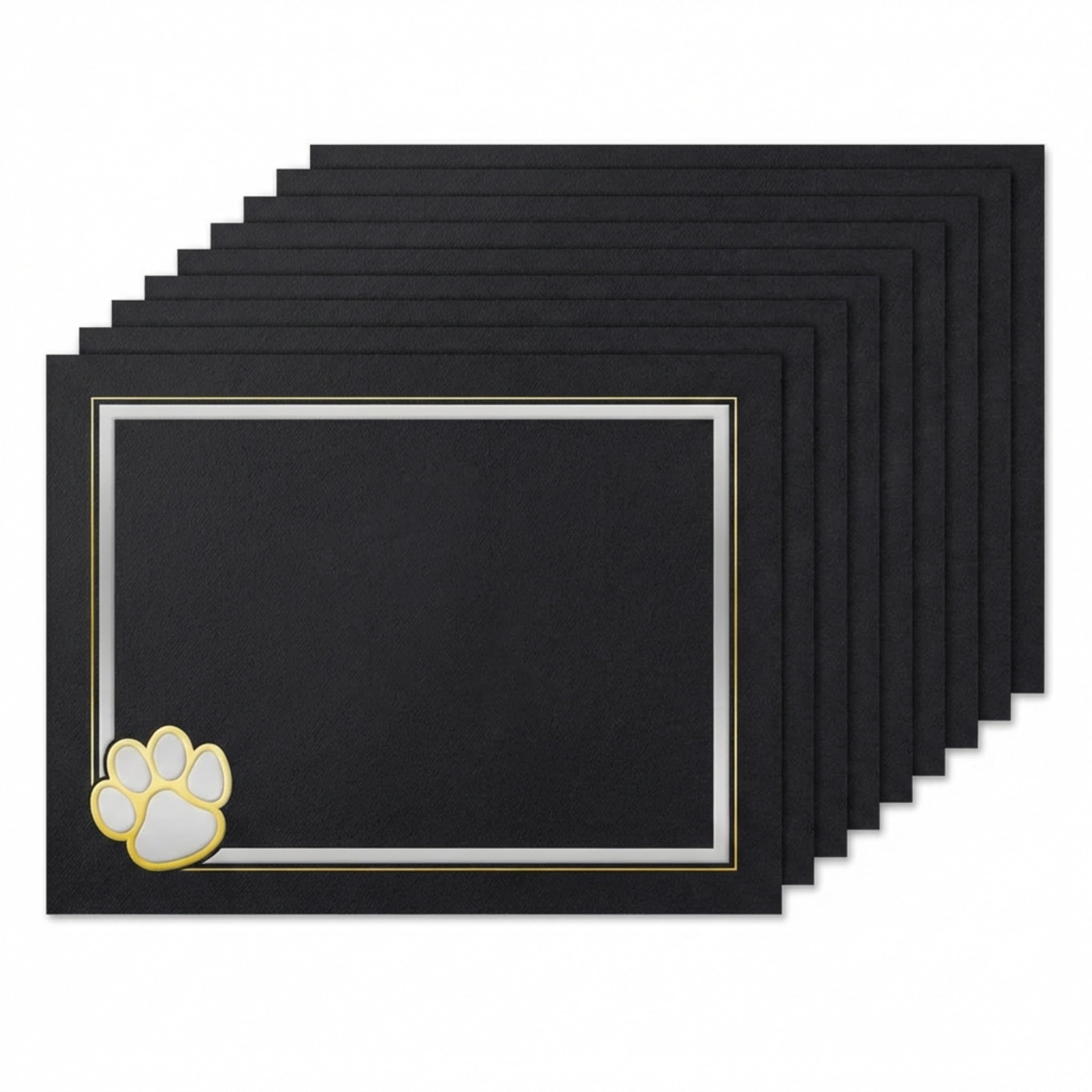 PaperDirect Paw Mascot Emblem Certificate Jackets, 9 Inches x 12 Inches Folded, Black with Gold Foil, Certificate Cover for School, Work, Diplomas, Graduation & Awards, Certificate Holder, 10 Count - Image 3