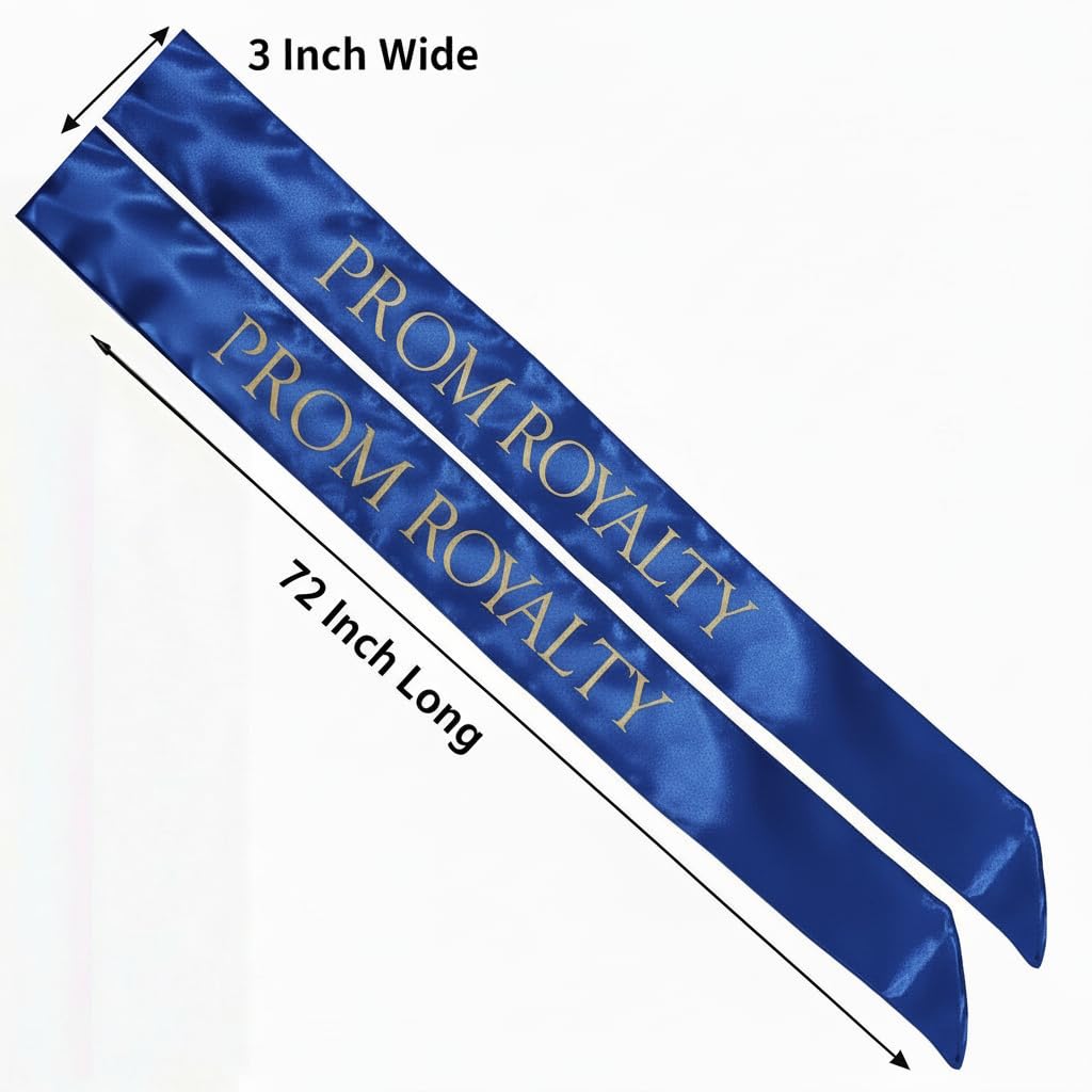Prom Royalty Sash Set, 2 Sashes and 2 Glitter Royalty Pins - Image 6