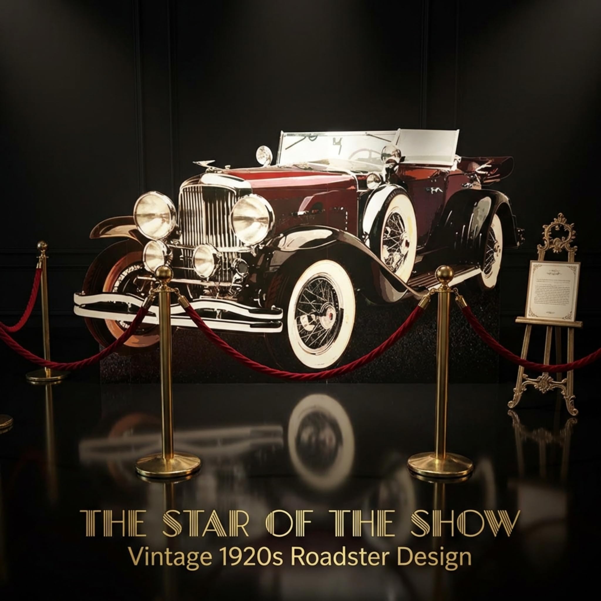 Red Gatsby Car Photo Prop Cardboard Cutout - 5' 1" high, 8' 11" Wide, and 9" deep - Image 4