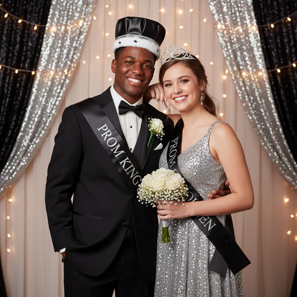 Satin Crown with Sequins and Sharona Tiara Coronation Set - Image 4