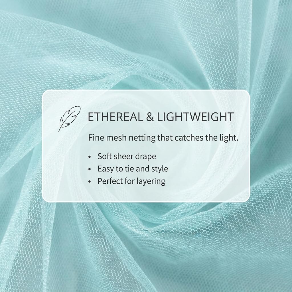 TCDesignerProducts Aqua Netting, Fabric Roll, 72 Inches x 40 Yards, Sheer Fabric for Wedding Decorations, Baby Shower, Gender Reveal, Prom, Homecoming, Photo Backdrops, Arch Draping - Image 4