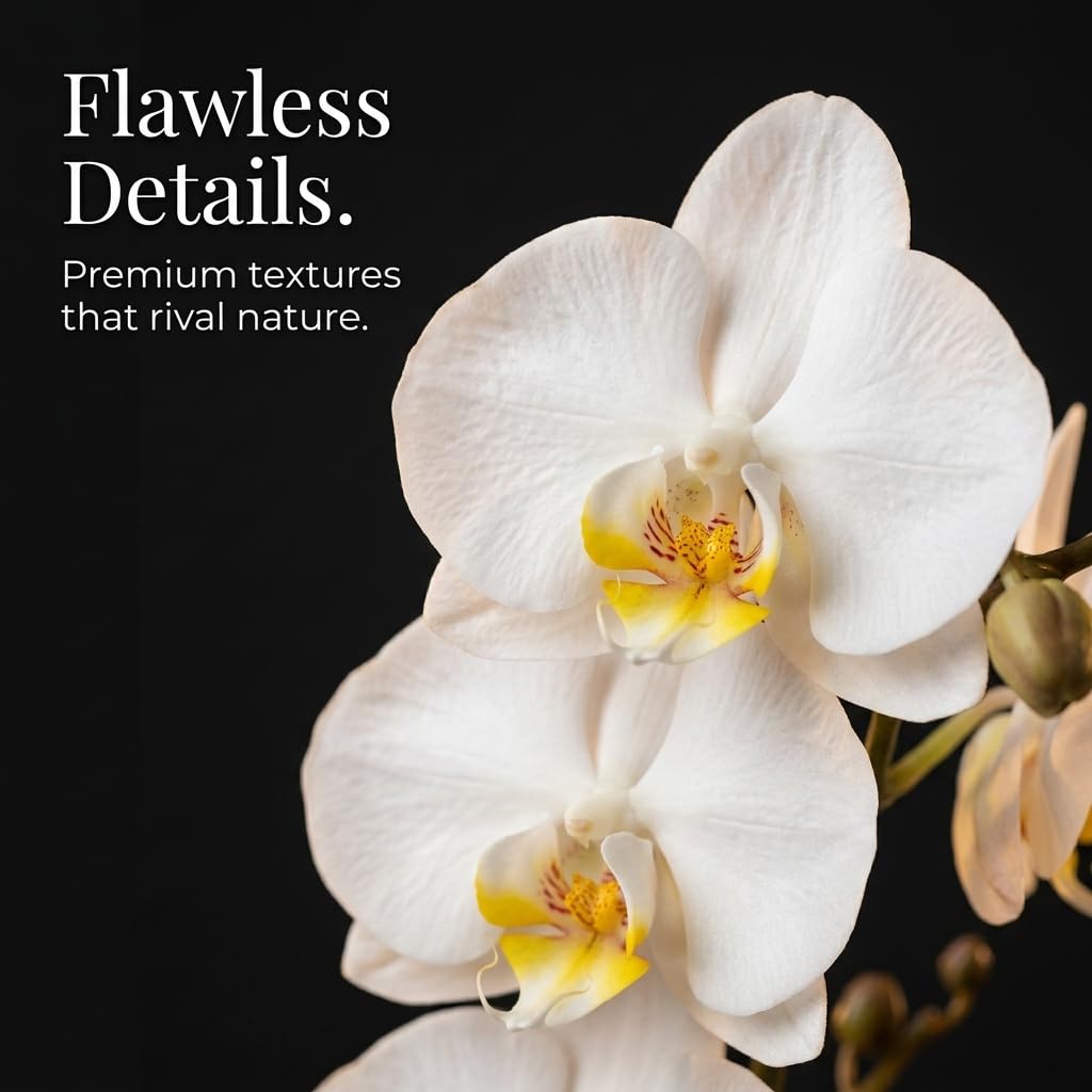 TCDesignerProducts Artificial White Orchid Blossom Stem Wedding Decoration, 30 Inches - Image 4