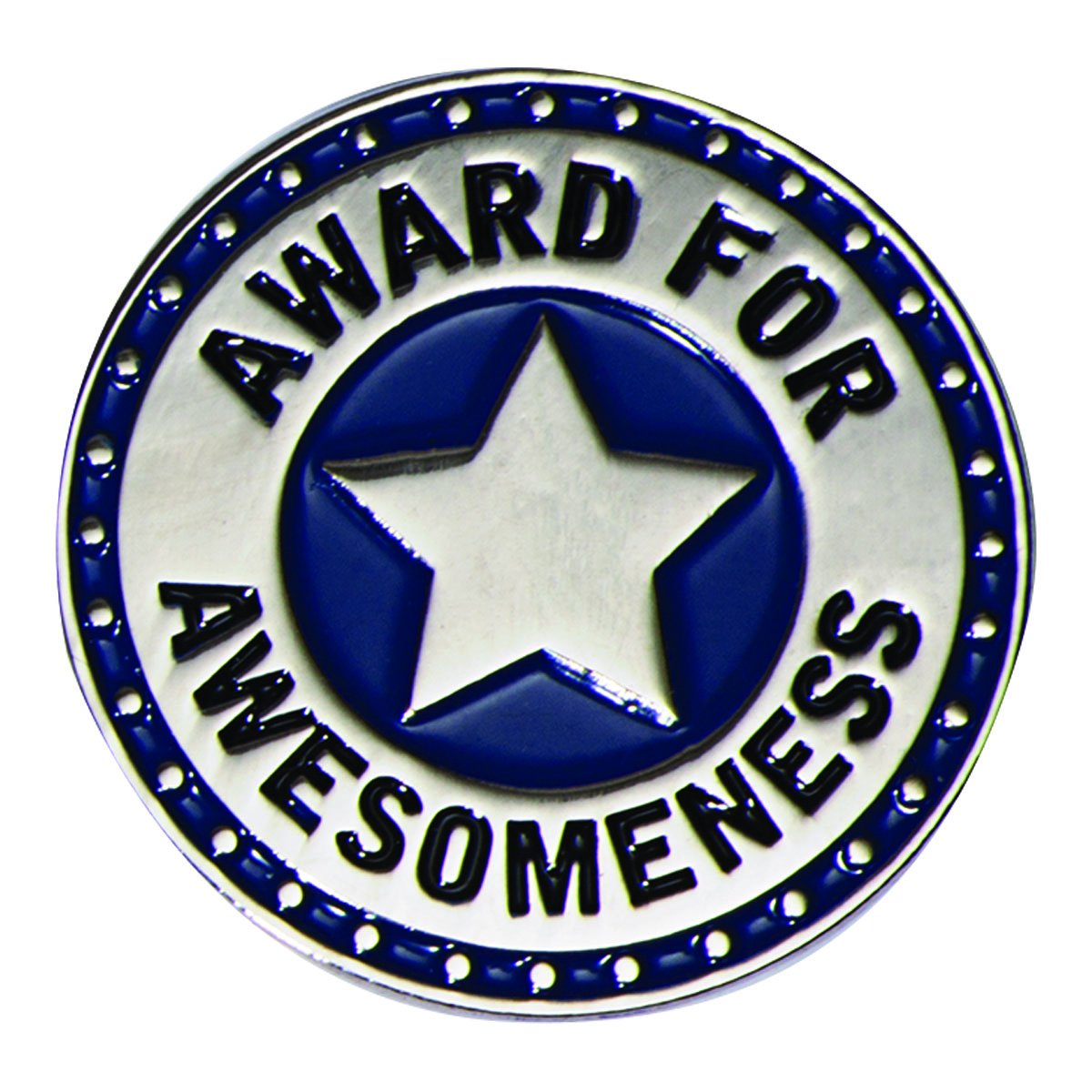 TCDesignerProducts Award for Awesomeness Blue/Silver Appreciation Award Pins, 12 Count