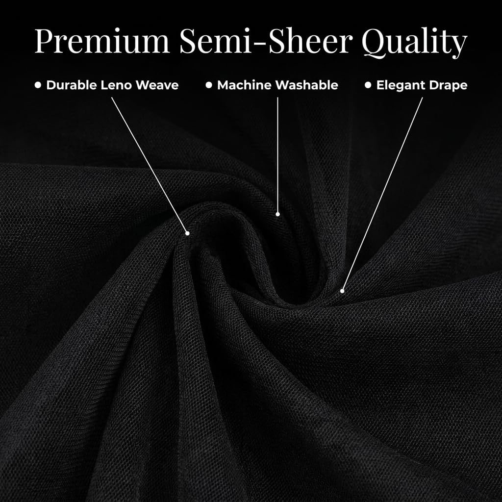 TCDesignerProducts Black Tulle Fabric Roll, 108 Inches x 100 Yards, Sheer Fabric for Wedding Decorations, Baby Shower, Gender Reveal, Prom, Homecoming, Photo Backdrops, Arch Draping - Image 3