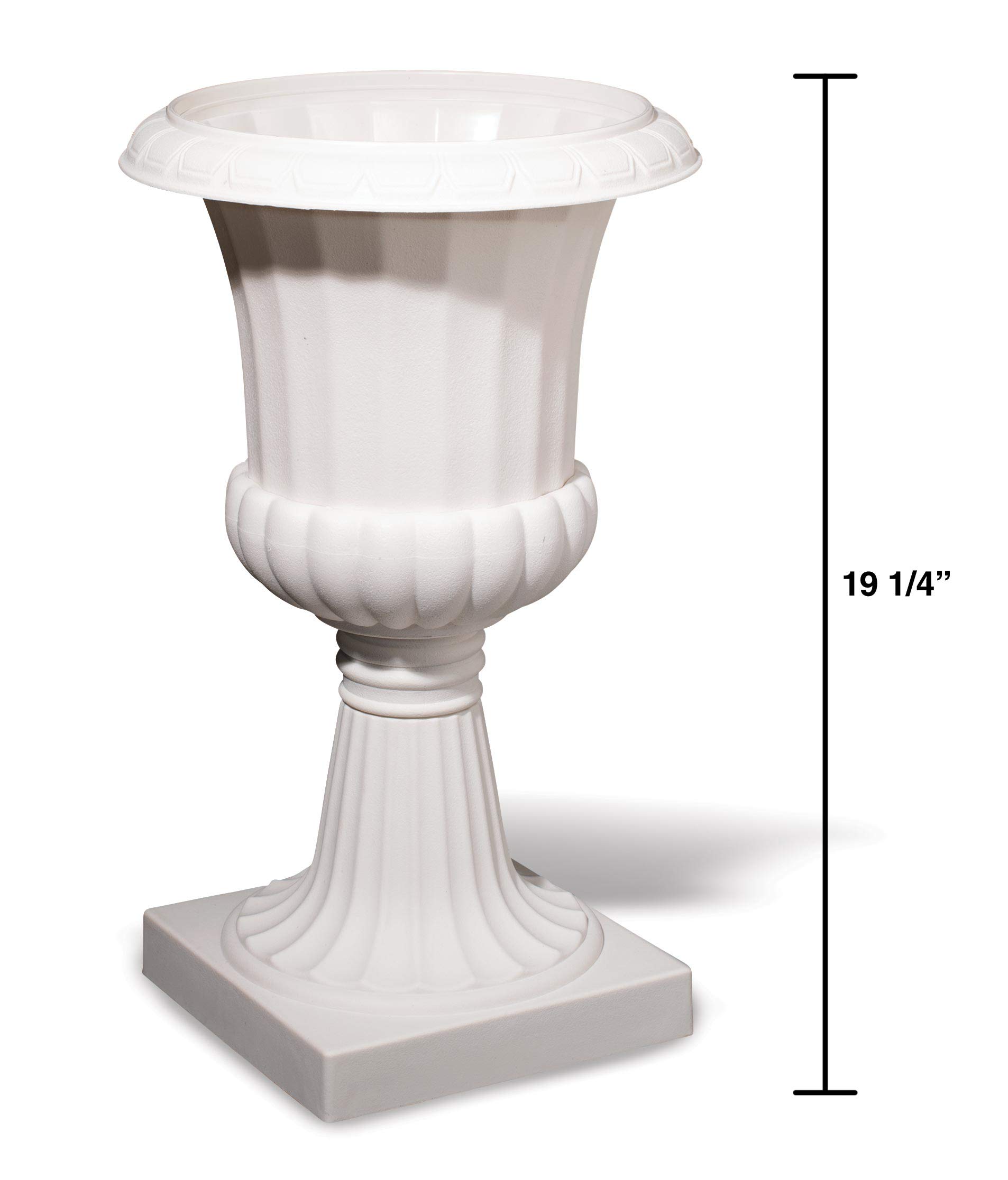 TCDesignerProducts Classic White Decorative Plastic Urn Planter, 19 Inches High - Image 5