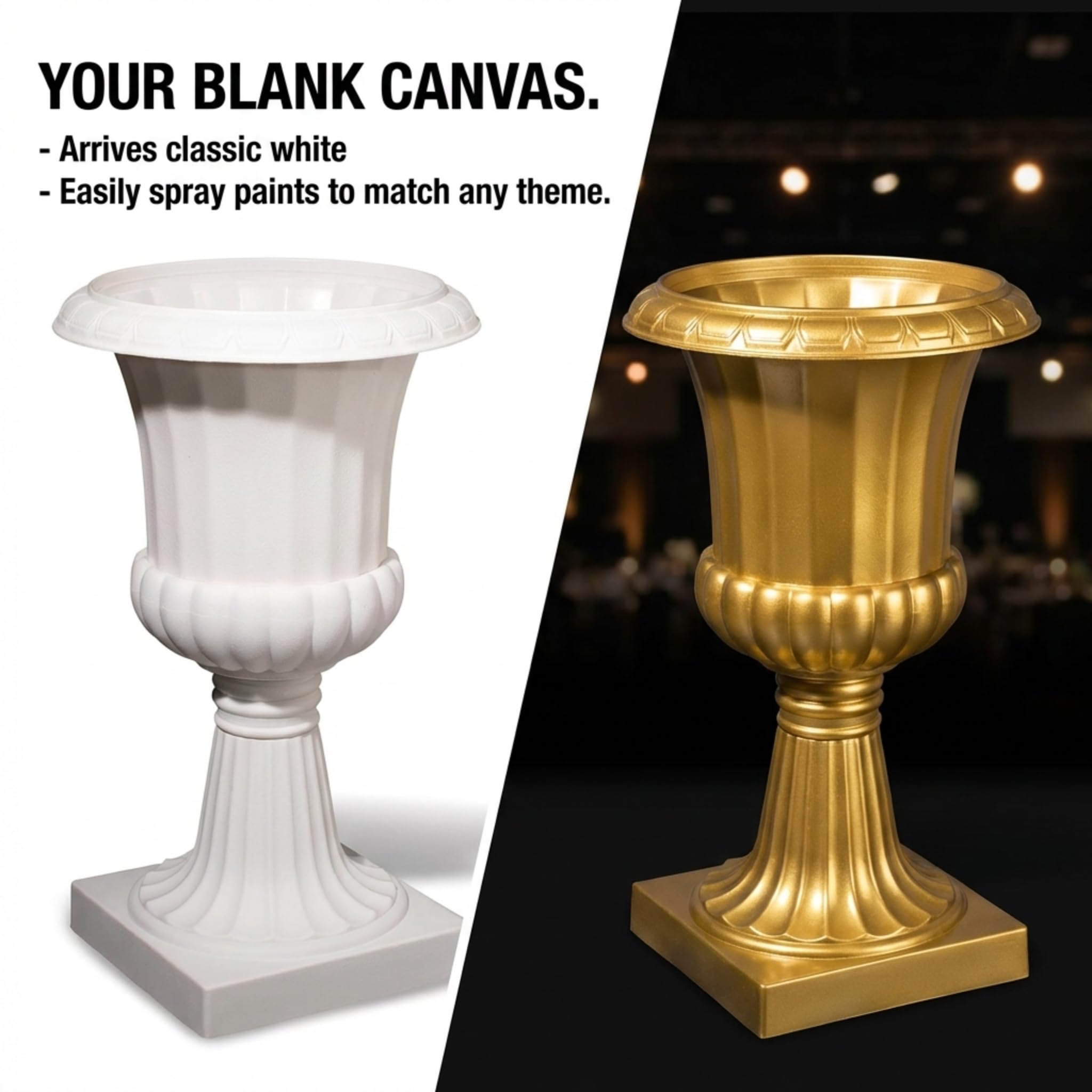 TCDesignerProducts Classic White Decorative Plastic Urn Planter, 19 Inches High - Image 7