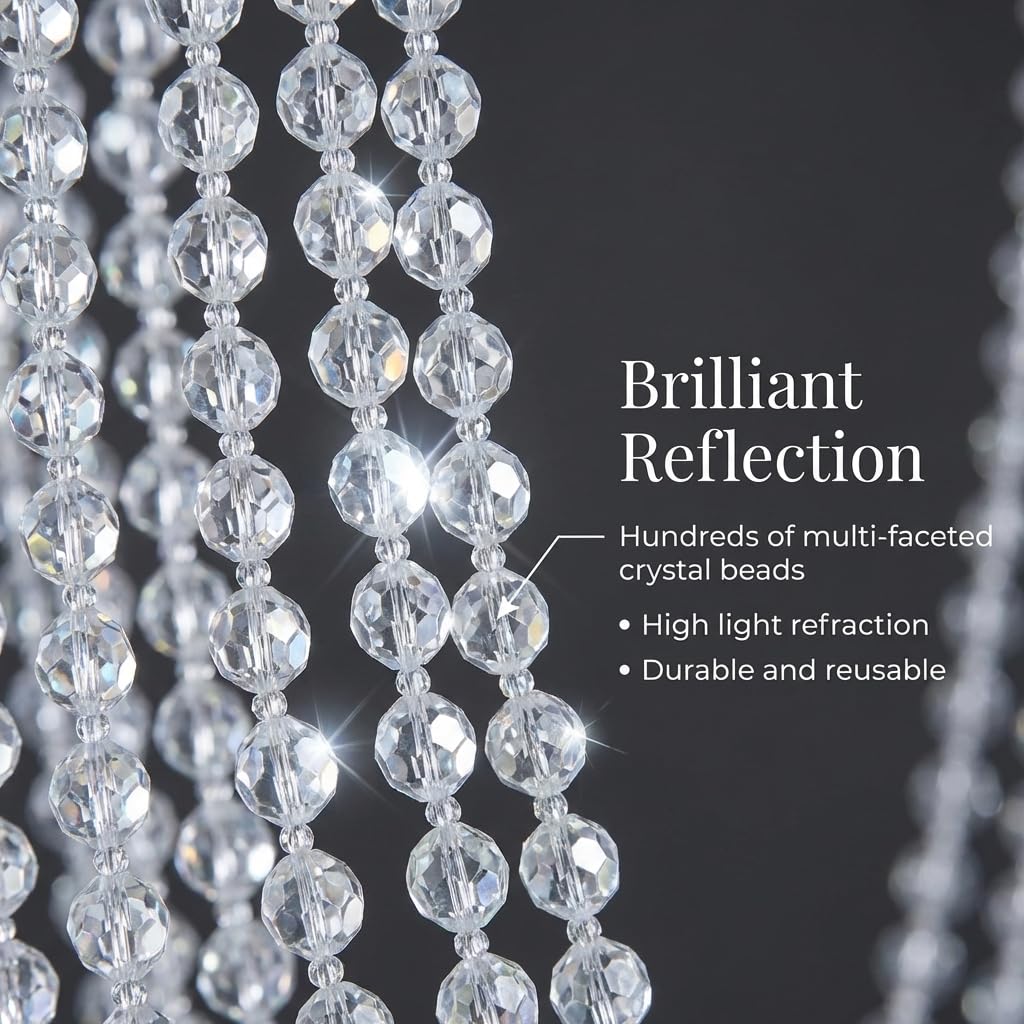 TCDesignerProducts Crystal Bead Wave Curtain Without Lights - Image 3