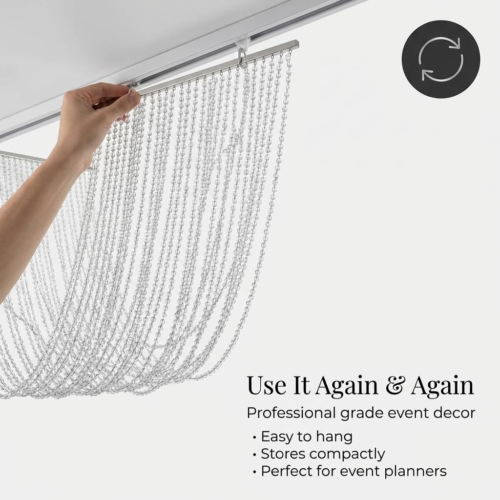 TCDesignerProducts Crystal Bead Wave Curtain Without Lights - Image 5