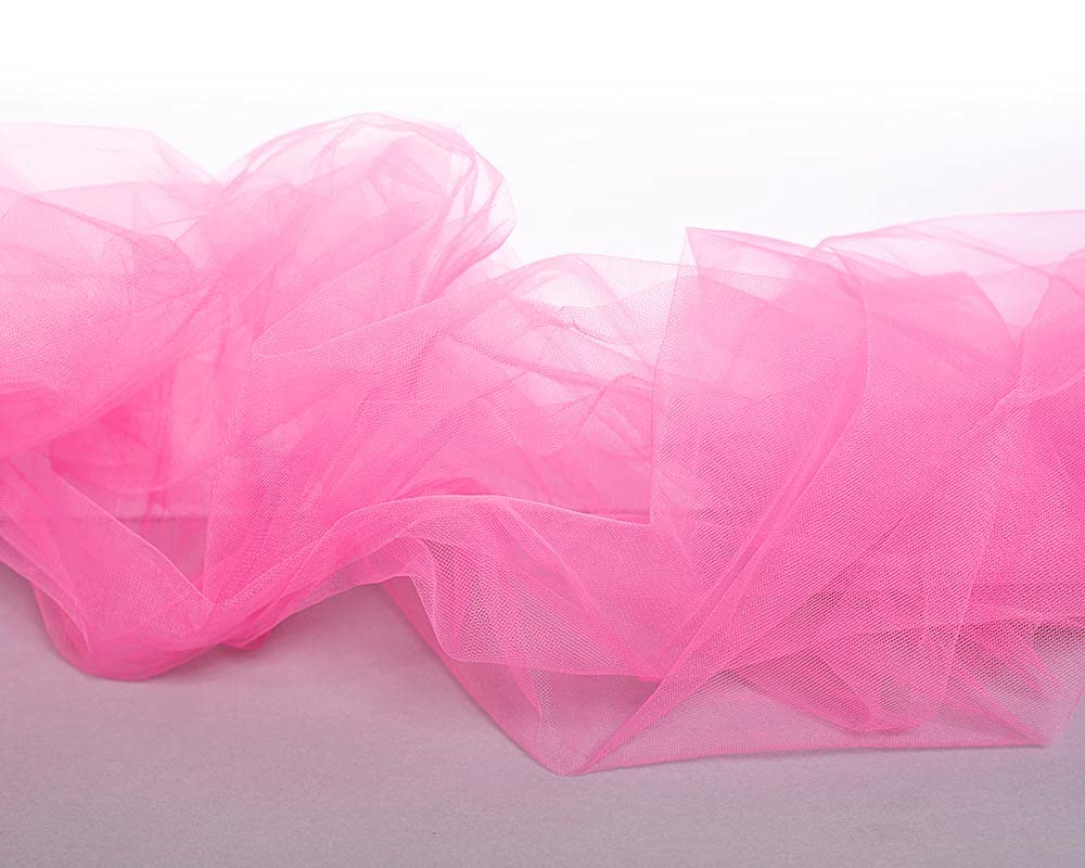 TCDesignerProducts Hot Pink Tulle Fabric Roll, 54 Inches x 100 Yards, Sheer Fabric for Wedding Decorations, Baby Shower, Gender Reveal, Prom, Homecoming, Photo Backdrops, Arch Draping - Image 2
