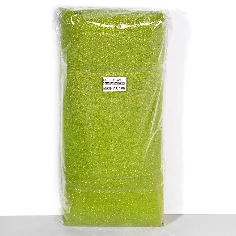 TCDesignerProducts Light Green Glitter Tulle Fabric Roll, 54 Inches x 40 Yards, Sheer Fabric for Wedding Decorations, Baby Shower, Gender Reveal, Prom, Homecoming, Photo Backdrops, Arch Draping - Image 2