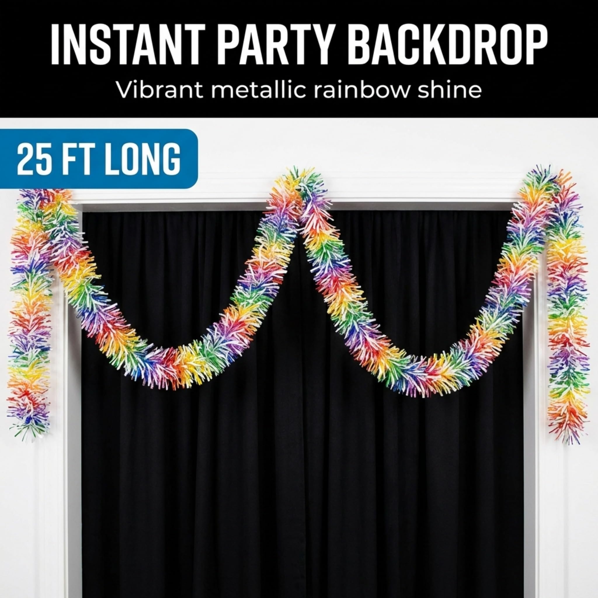 TCDesignerProducts Metallic Rainbow Twist Garland - 4 Inches x 25 Feet Long - Image 7
