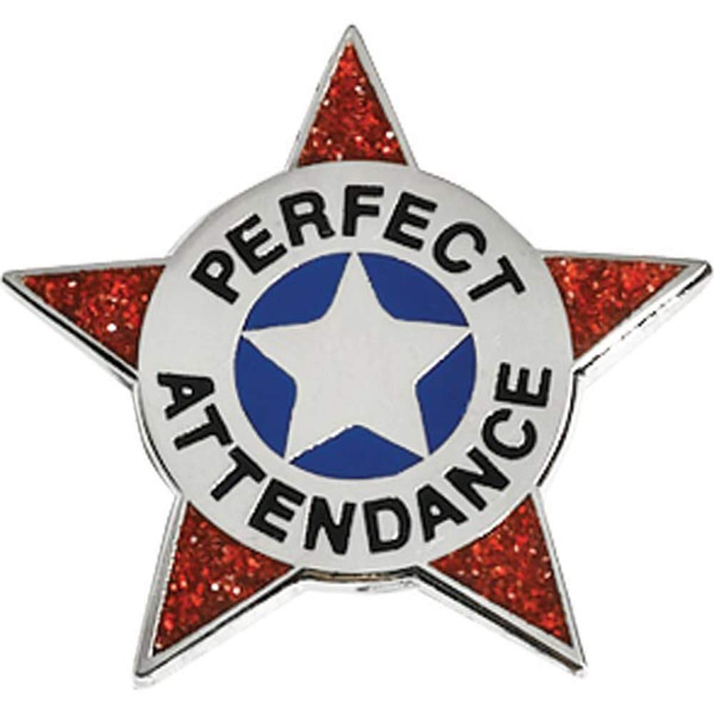 TCDesignerProducts Perfect Attendance Glitter Badge Award Pin, Pack of 12 - Image 3