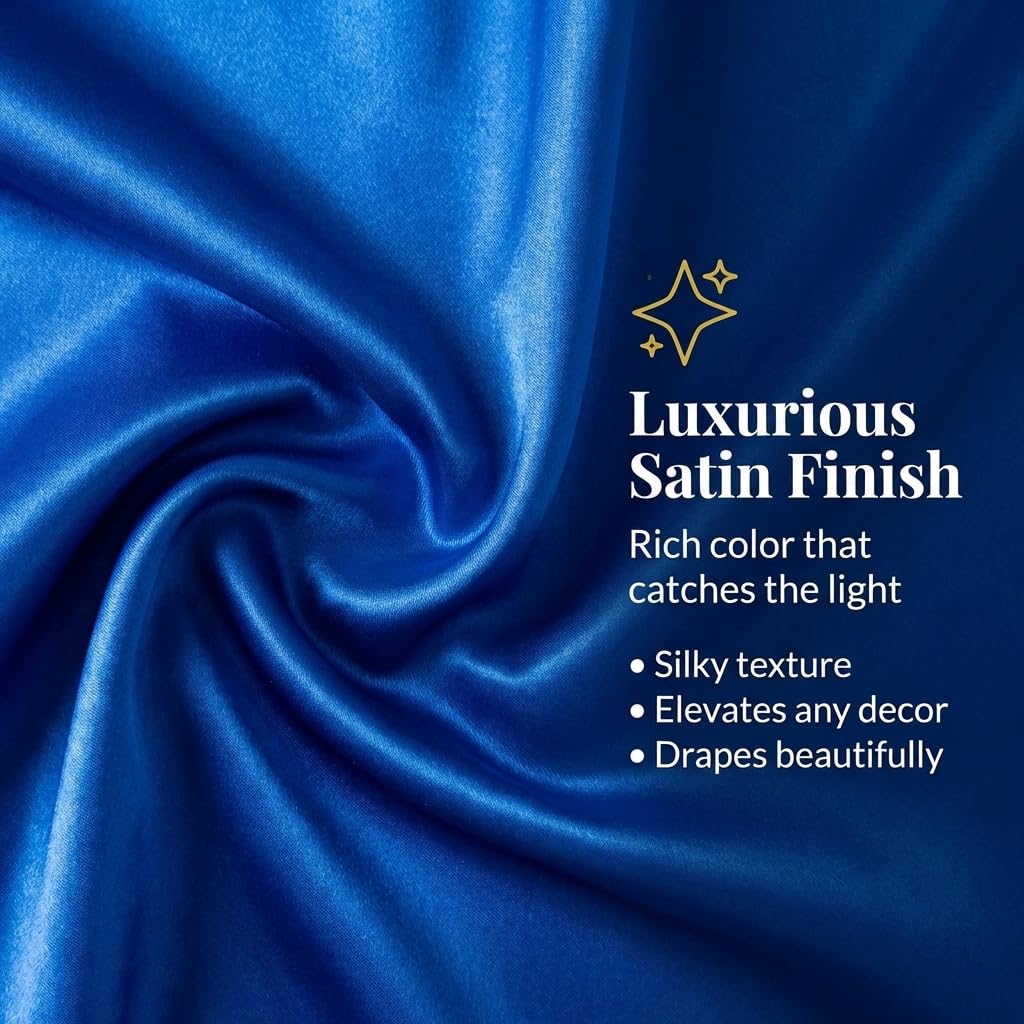 TCDesignerProducts, Royal Blue Satin Look Fabric Roll, 59 Inches x 10 Yards, Decorative Wedding Fabric for Wedding Reception, Baby Shower, Gender Reveal, Prom, Homecoming, Tables, Party - Image 4