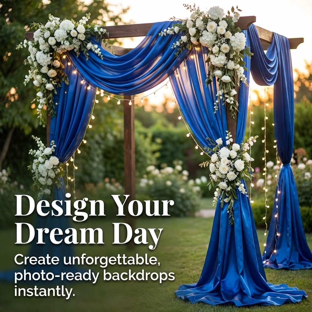 TCDesignerProducts, Royal Blue Satin Look Fabric Roll, 59 Inches x 10 Yards, Decorative Wedding Fabric for Wedding Reception, Baby Shower, Gender Reveal, Prom, Homecoming, Tables, Party - Image 6
