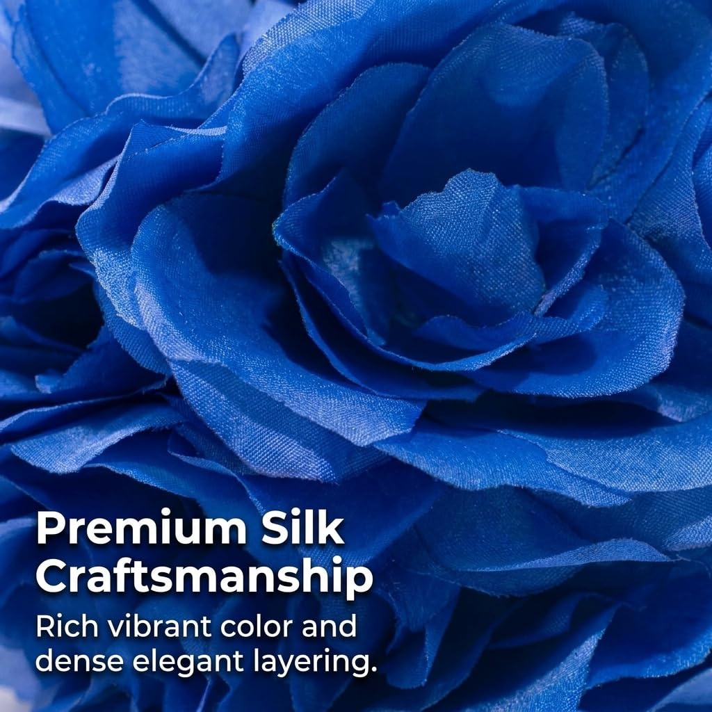 TCDesignerProducts Royal Blue Silk Flower Ball Pomander Wedding Decoration, 6 Inches - Image 3