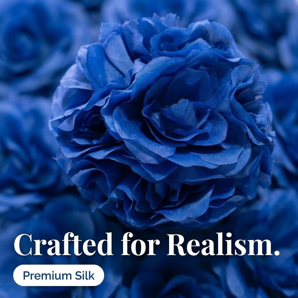 TCDesignerProducts Royal Blue Silk Flower Ball Pomander Wedding Decoration, 6 Inches - Image 7