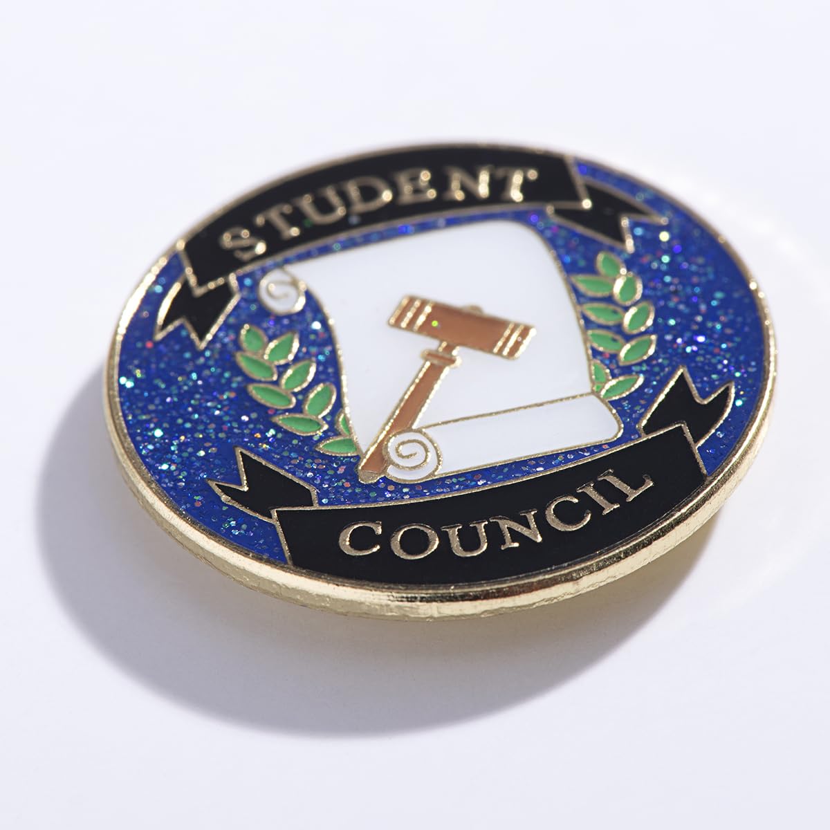 TCDesignerProducts Student Council Blue Glitter Award Pin, Pack of 12 - Image 2