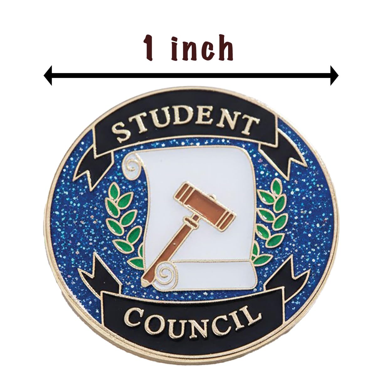 TCDesignerProducts Student Council Blue Glitter Award Pin, Pack of 12 - Image 4